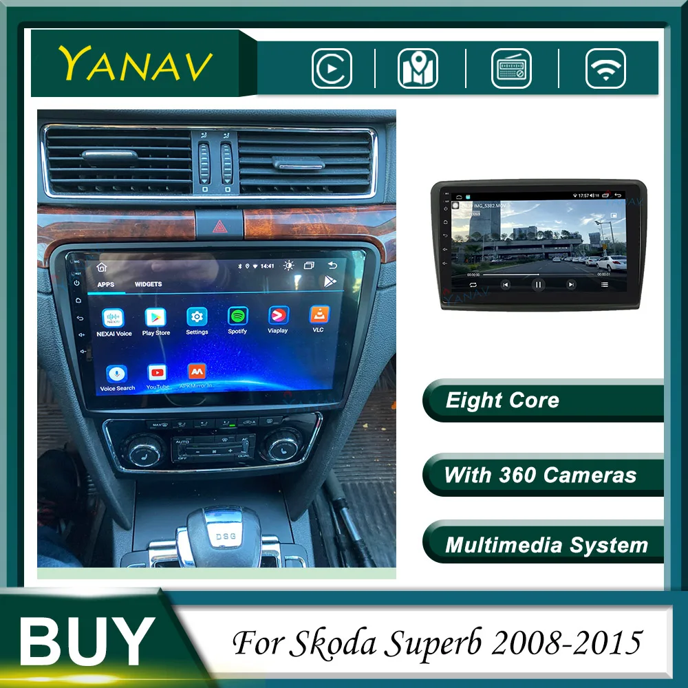 Автомагнитола 2 Din 128G Android для Skoda Superb 2008-2015 GPS-навигация видео мультимедийный плеер