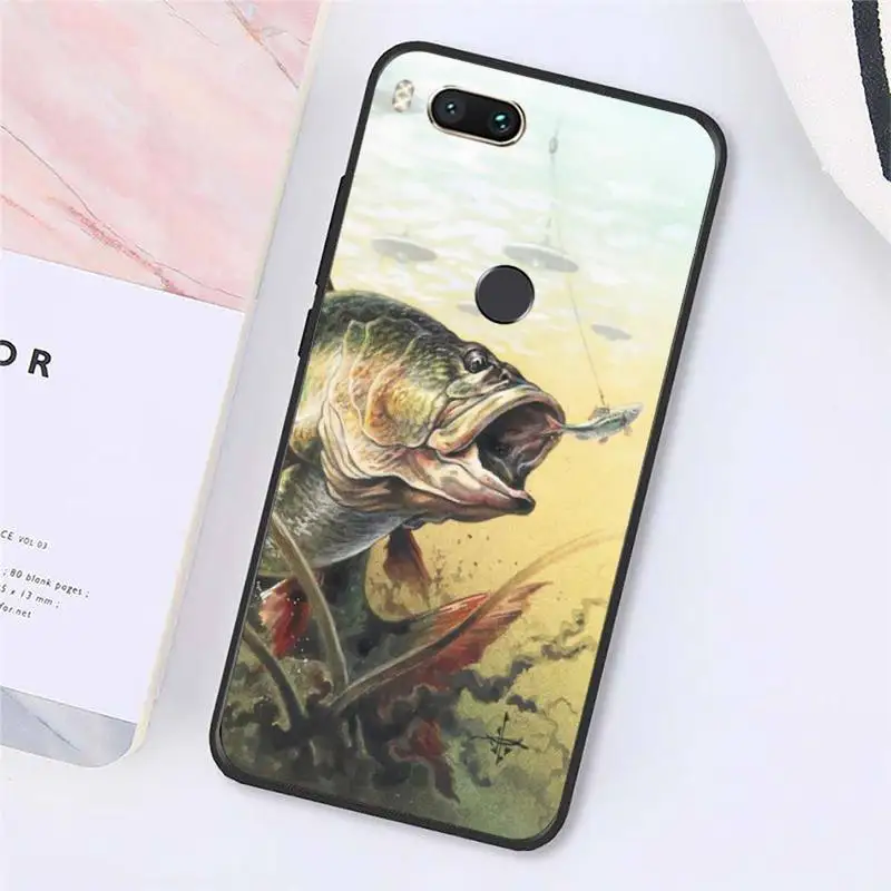 

Carp Fishing retro pattern Phone Cases For Xiaomi Redmi note 7 8 9 t k30 max3 9 s 10 pro lite Luxury brand shell funda coque