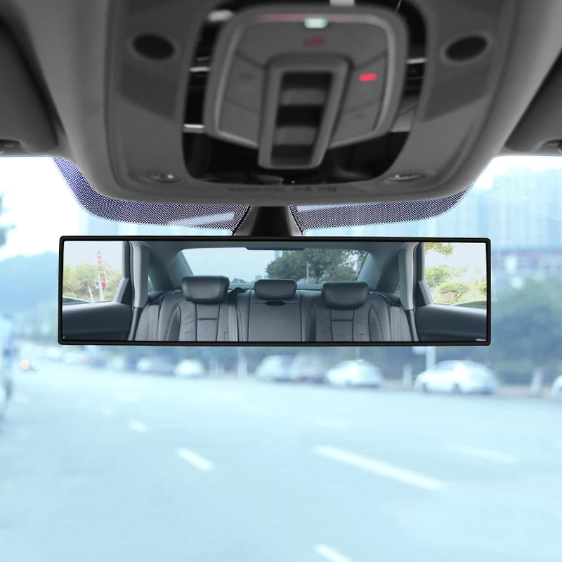 

Panoramic Rear Viewer with Curve Surface 300mm Large Vision Anti-glare Car Rearview Mirror Easy Installation for Vehicle FKU66