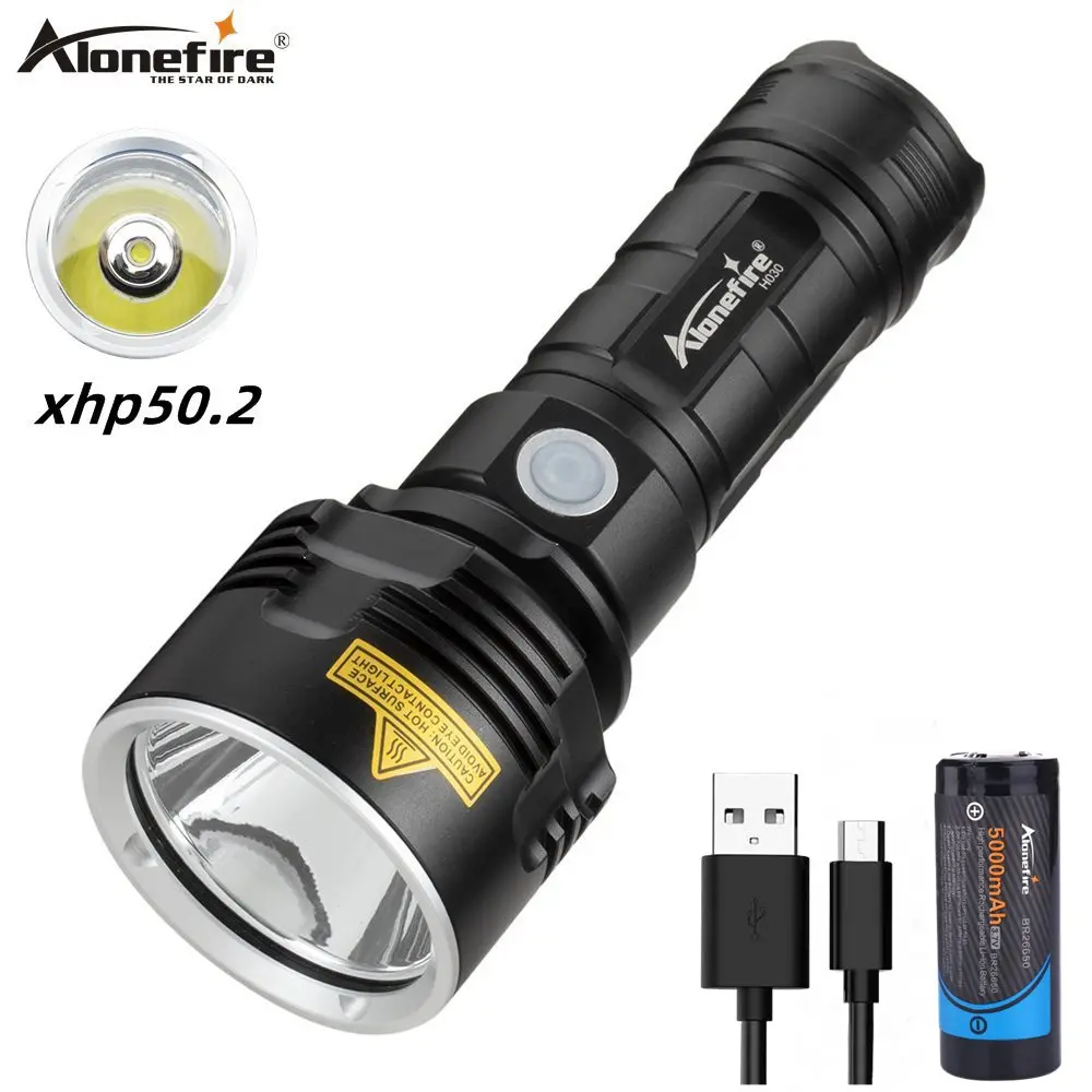Alonefire H030 Super Powerful LED Flashlight XHP50.2 Tactical Torch USB Rechargeable Linterna Waterproof Lamp Ultra Bright Campi