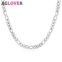 aglover 925 sterling silver 20 inch charm 8mm sideways necklace for woman man fashion wedding engagement jewelry gift