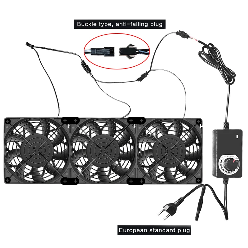 12cm high speed large air volume 100v 110v 220v btc mining machine workstation cabinet 120mm server case cooling system fan kit free global shipping