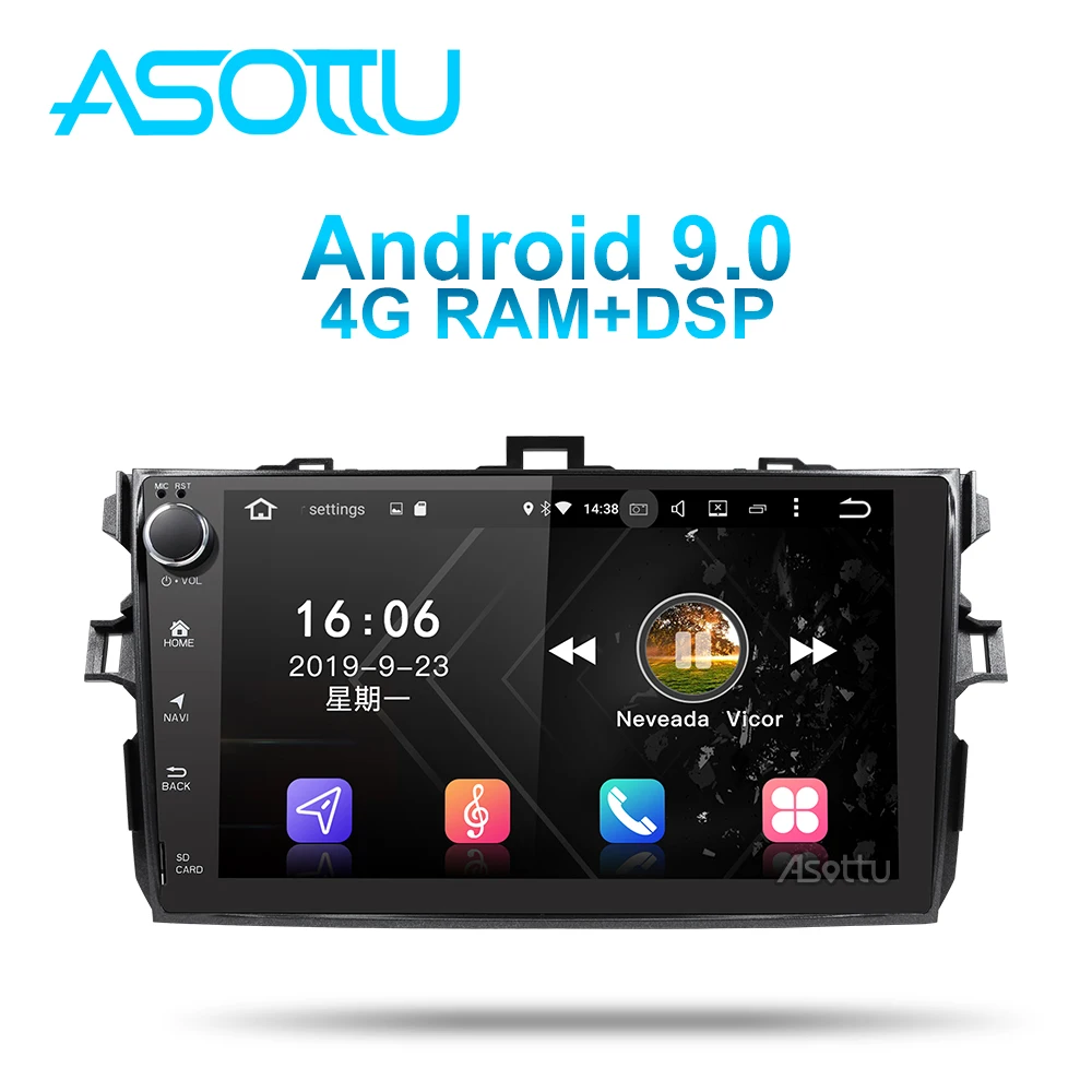 Asottu CLKLL9060 android 9 0 PX6 автомобильный dvd gps навигация для Toyota corolla 2007 2008 2009 2010 2011