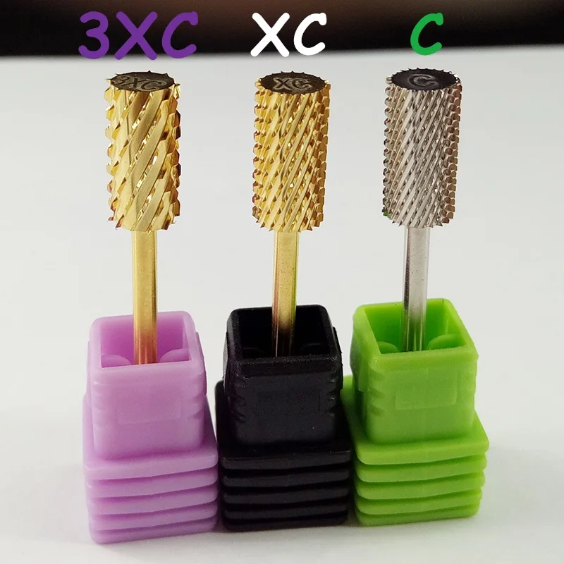 

luxurious! Light Golden Large Barrel - 3 Grits - Carbide Nail Drill Bit For Nail Drill Machine,Nail file better Concentricity