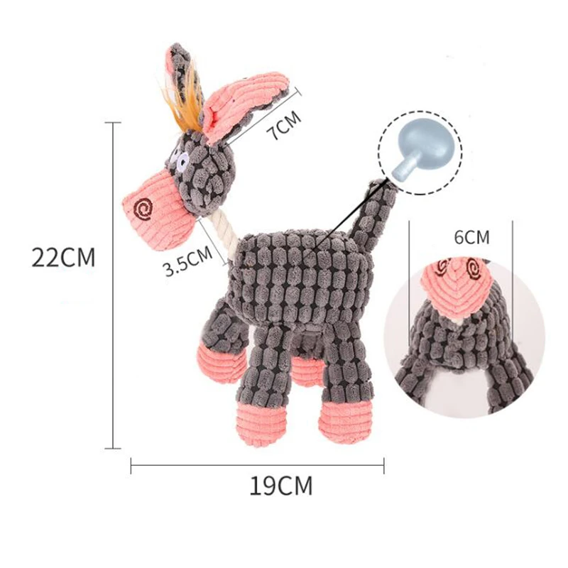 

Fun Pet Dog Toys Puppy Chew Squeaker Squeaky Plush Sound Animal Shape Molar Pet Training Dog Toy