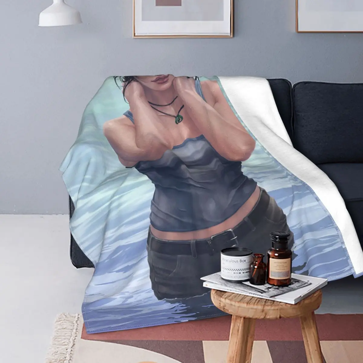 

Lara Croft Game Blankets Flannel Summer Tomb Raider Videogame Anime Multifunction Warm Throw Blanket for Sofa Car Bedspread