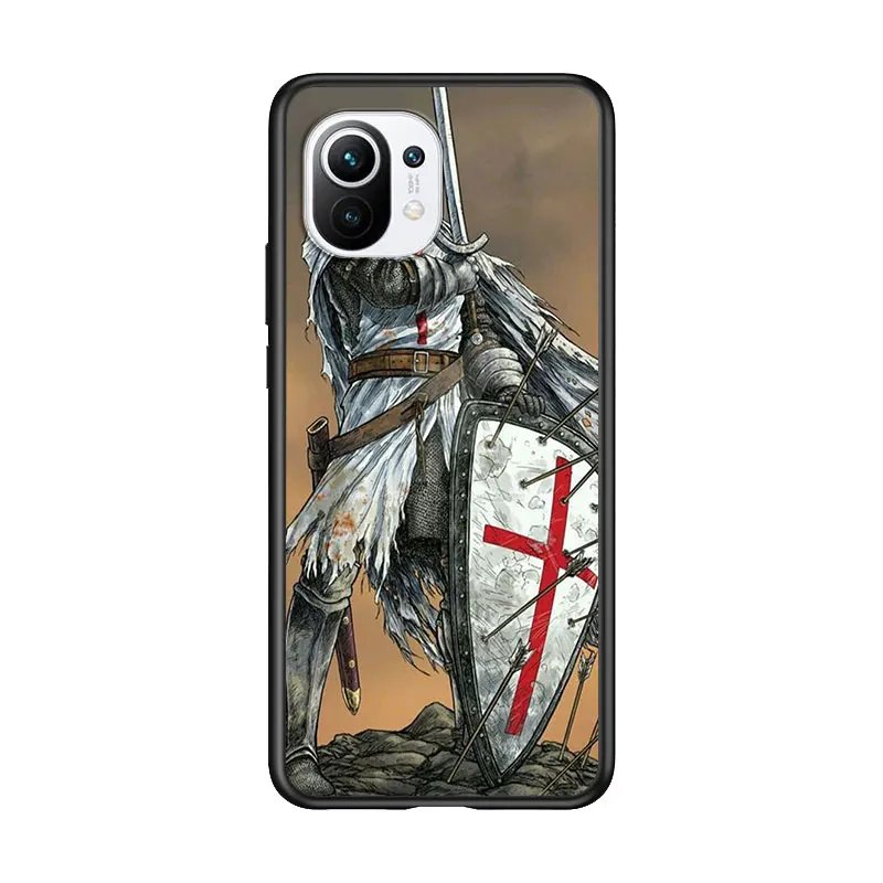 

Templar Knight for Xiaomi Mi 11 10T Note 10 Ultra 5G 9 9T SE 8 A3 A2 A1 6X Pro Play F1 Lite 5G Black Phone Case