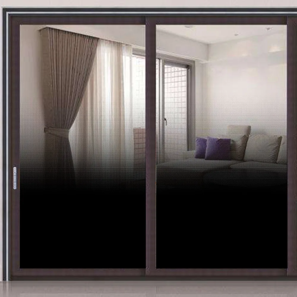 

SUNICE Gradient Window Film White/Black Semi-Privacy Window Film Self Adhesive Film for Home Office Partition 60X16.4ft