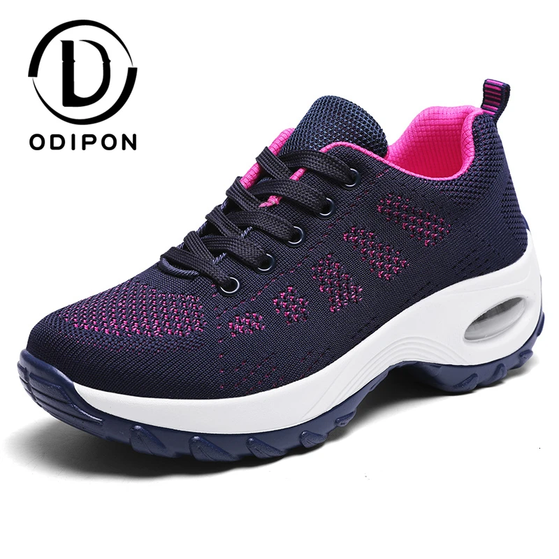 Женские кроссовки для тенниса Odipon дышащие на воздушной подушке мягкие шнуровке