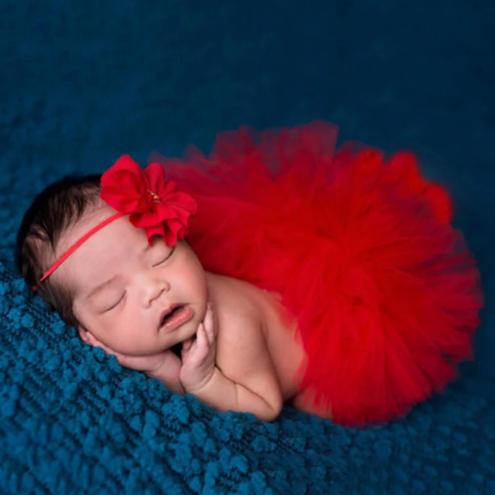 Новорожденный ребенок девочка маленькое платье цветок повязка на голову Студия
