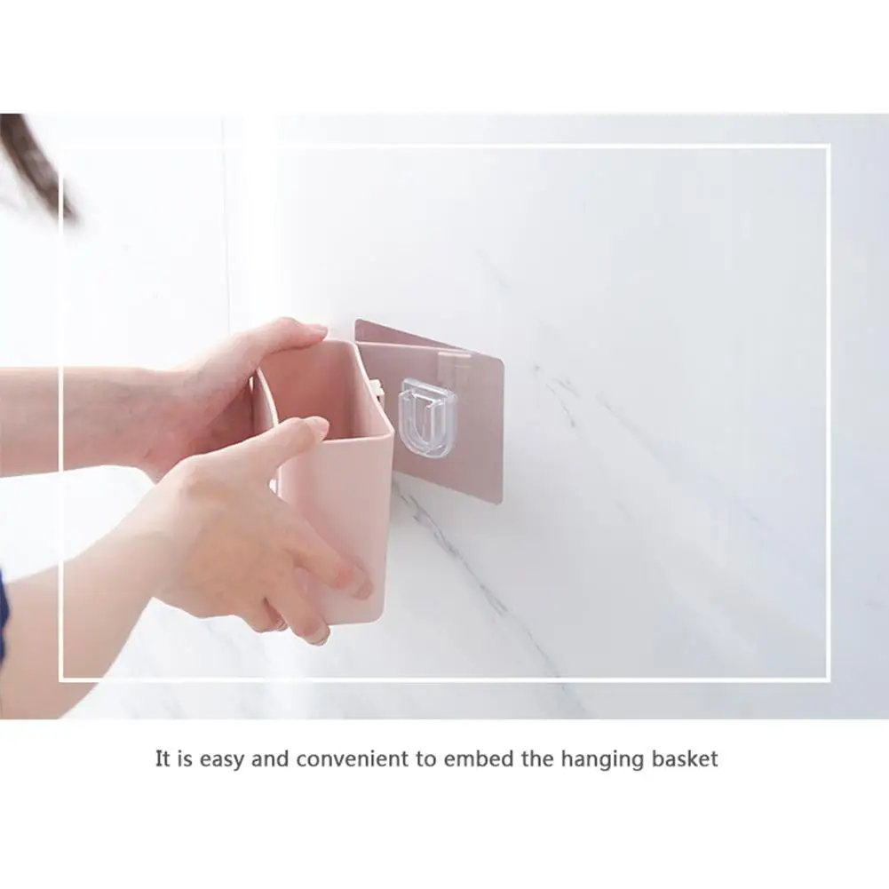 

1 Pcs Toothbrush Suction Cup Storage Bucket Bathroom Strong Seamless And Nail-free Hanging Toothpaste Storage Home Accessories
