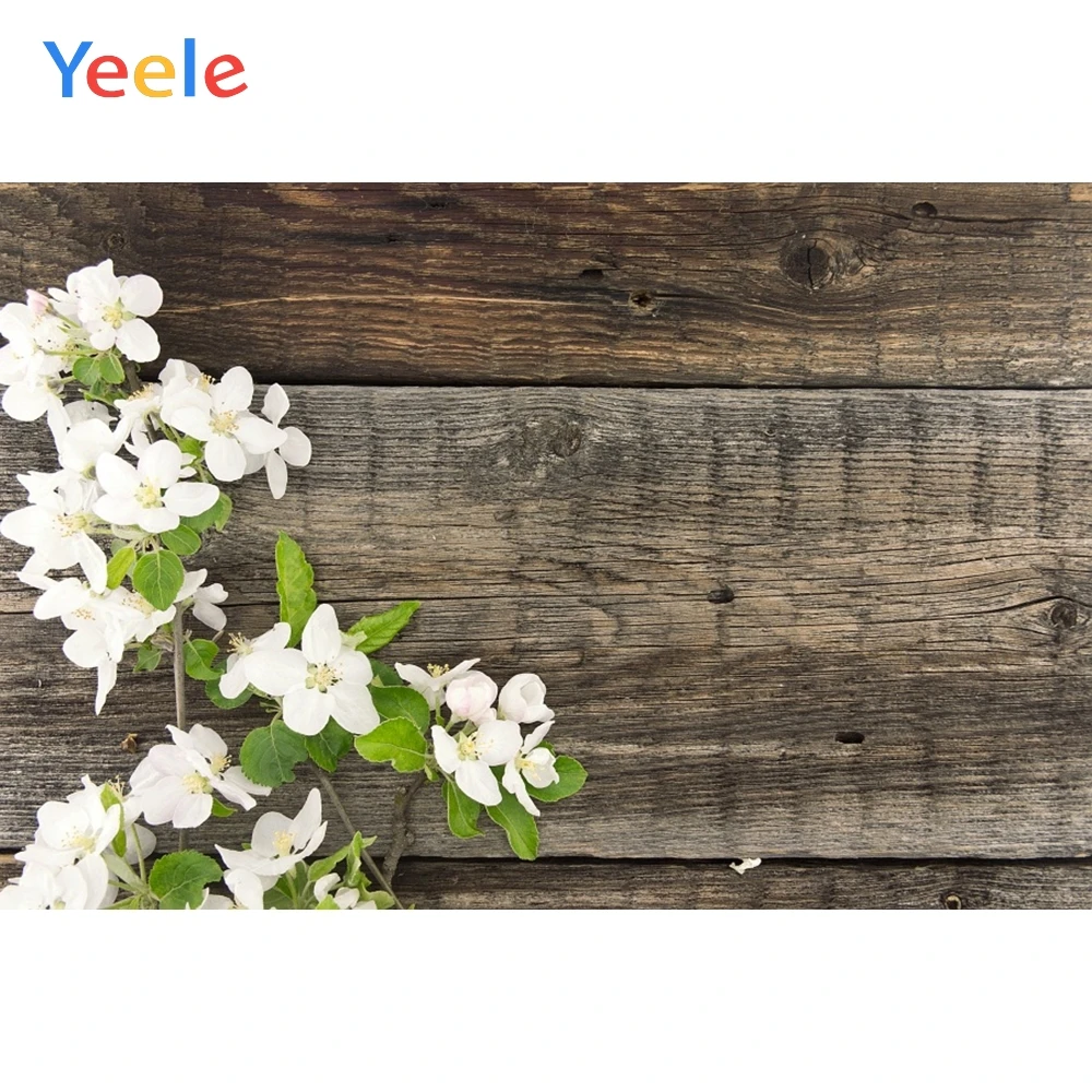 

Grunge Brown Wooden Boards Flowers Photocall Coffee Food Doll Photography Backdrops Spring Photo Background For Photo Studio