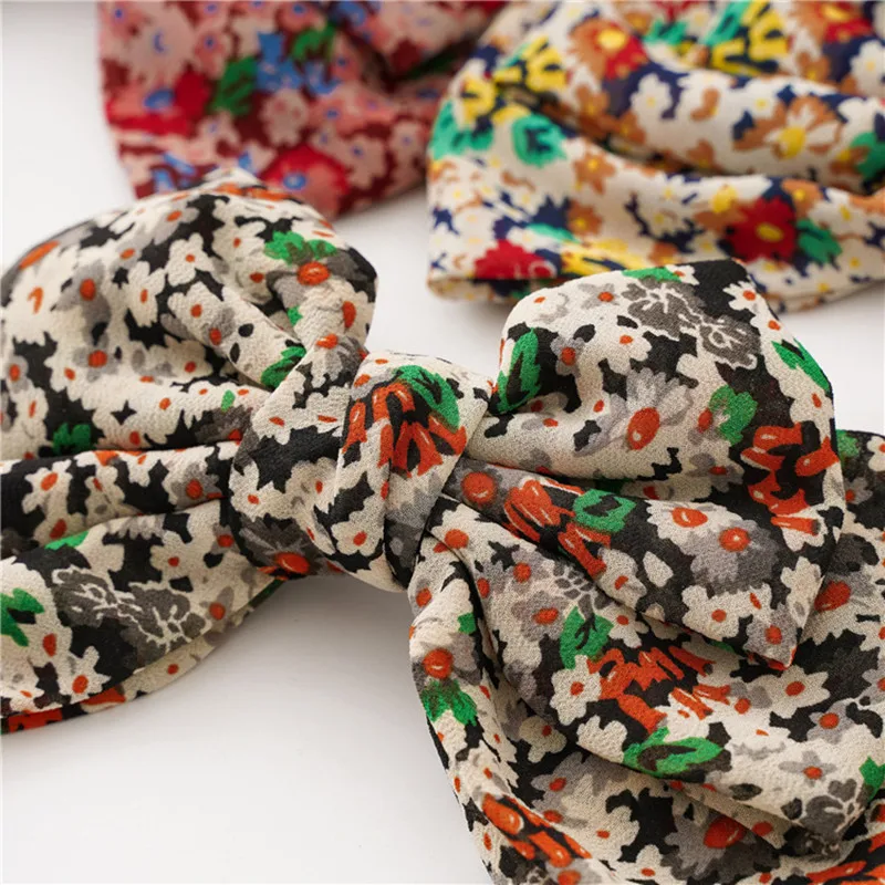 

New Arrivals Korean Thin Chiffon Floral Bow Hairpin Female Wild Sweet Three-layer Oversized Barrettes Bow Girls Hair Accessories