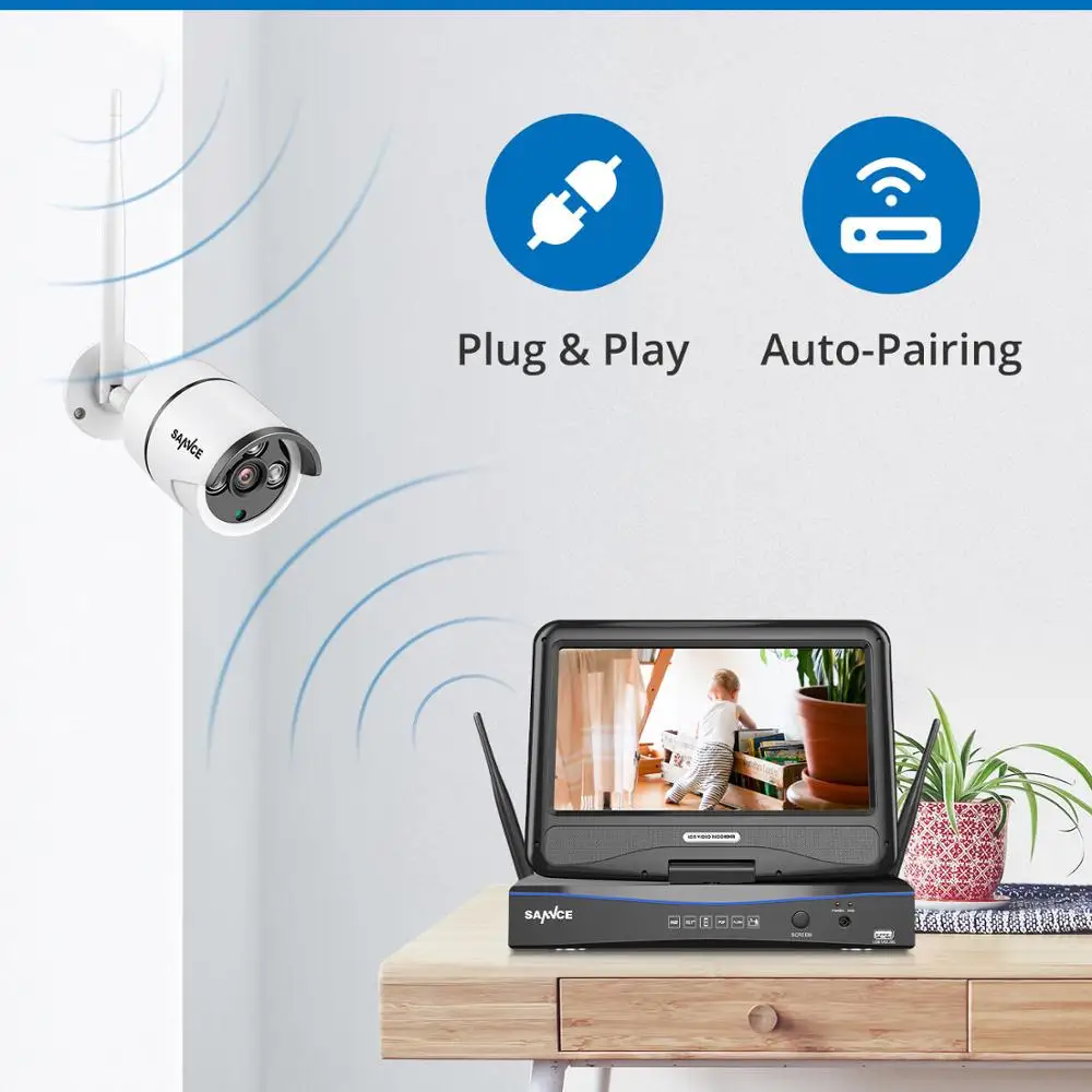 IP-камера видеонаблюдения SANNCE 1080P 4 канала Wi-Fi с ЖК-экраном 10 1 дюйма | Безопасность и