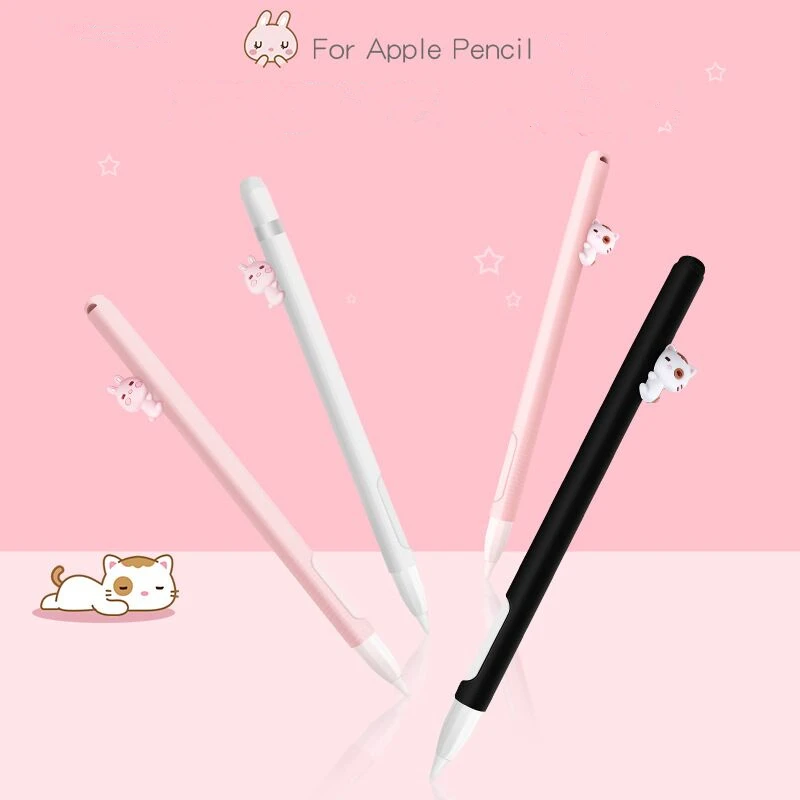 Цветной Мягкий силиконовый чехол для стилуса Apple совместимый с планшетом iPad