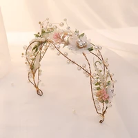forseven summer wedding fairy hair jewelry simulated pearls crystal beads flower leaf headbands hairpins clips headpieces