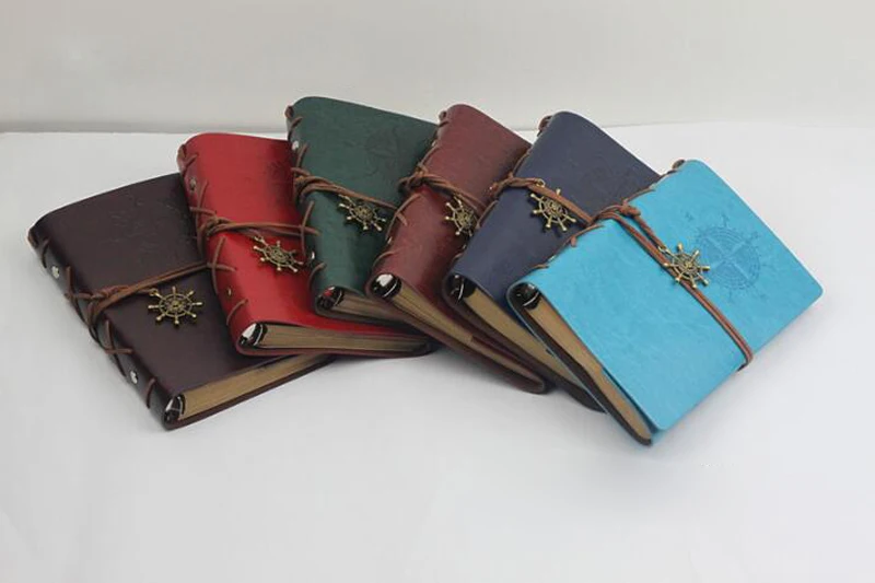 

2pcs* Vintage Pirate Diary Notebook Agenda Faux Leather Loose Leaf Note Book for School Stationery or Traveler