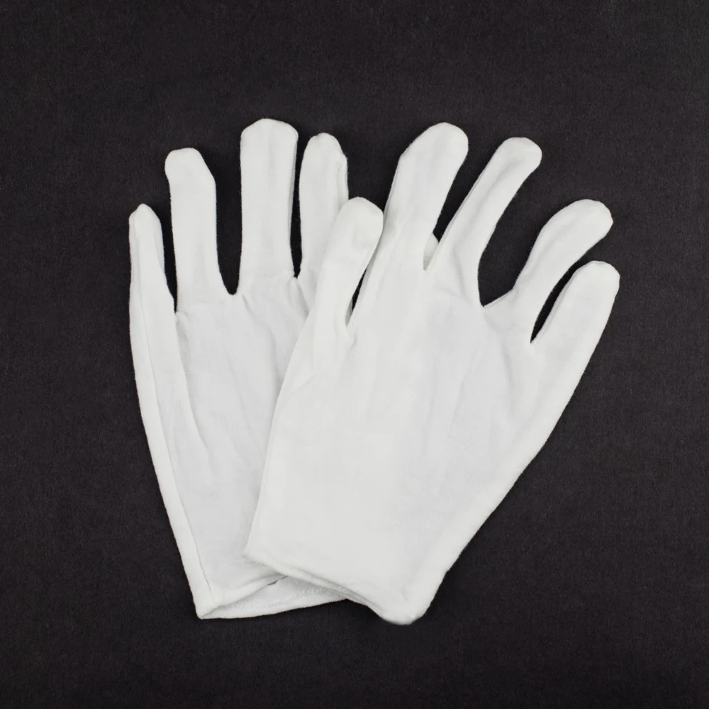 

Белые хлопковые рабочие перчатки для сухих рук, для обработки пленки, спа, для церемониальных осмотров, 1 пара