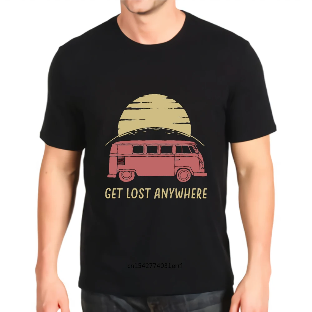 

New Fashion Printed Tshirt Get Lost Travel Top Mens Loose Customization Tees