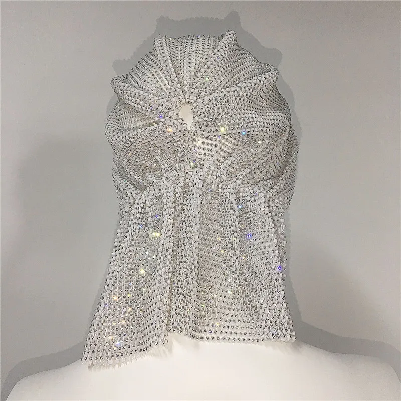 Glitter Women's Rhinestone Headband Turban Hair Jewelry Hat  Bling Crystal Head Wrap Scarf Nightclub Snood Headwear Accessories images - 6