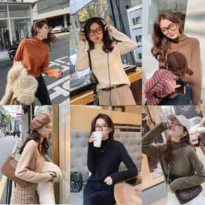 Женский однотонный вязаный свитер MISHOW, повседневный однотонный облегающий свитер с длинным рукавом, MX19D5457