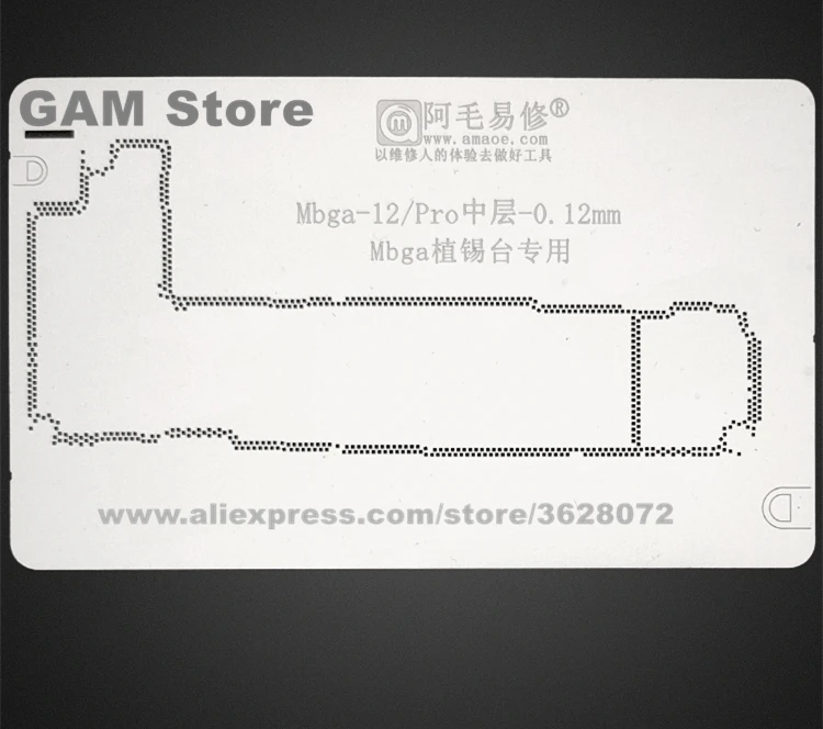 

For iPhone 12 12Pro Middle Layer Board MBGA BGA Stencil Reball Solder Tin Plant Net Steel Mesh Heat Template Amaoe Square Hole