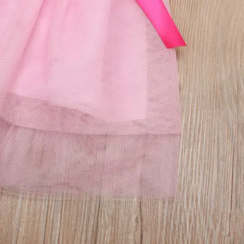 Платье принцессы с цветочным принтом для девочек детское Красное Кружевное