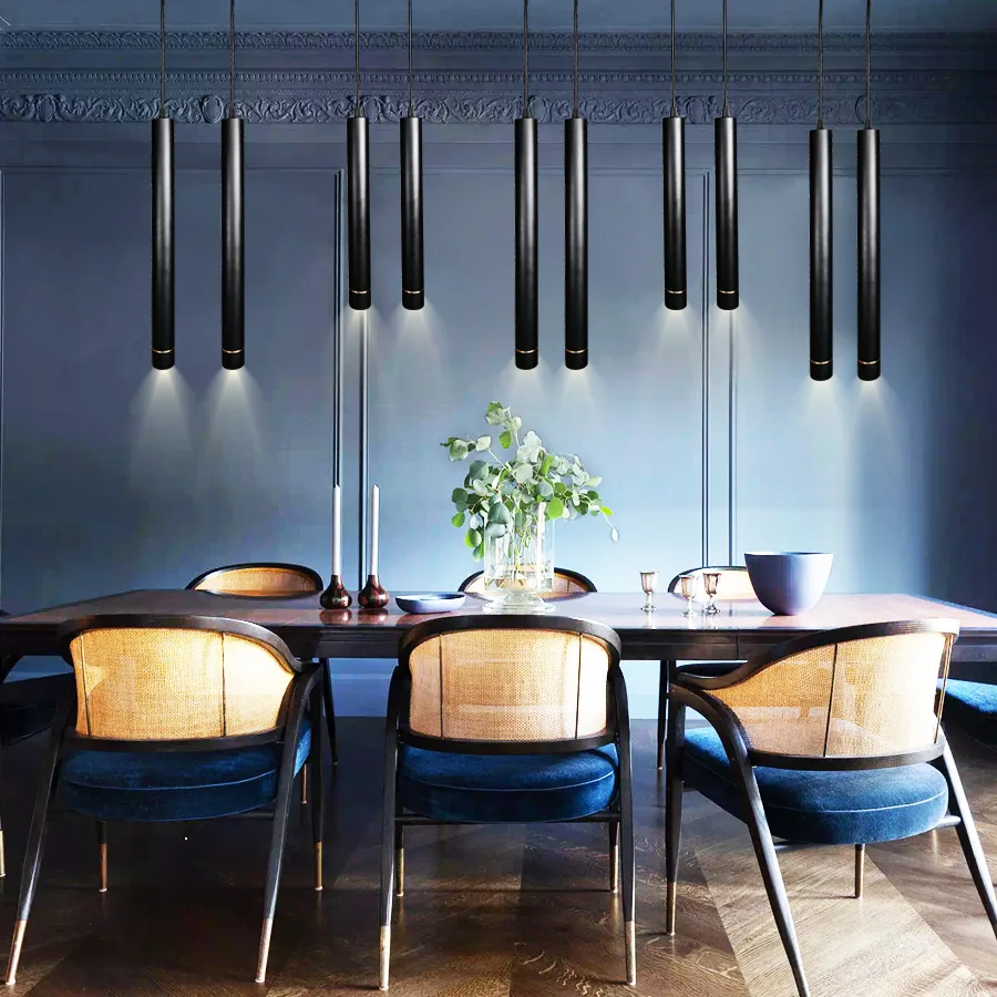 Современная светодиодная Подвесная лампа длинный трубчатый светильник кухонный