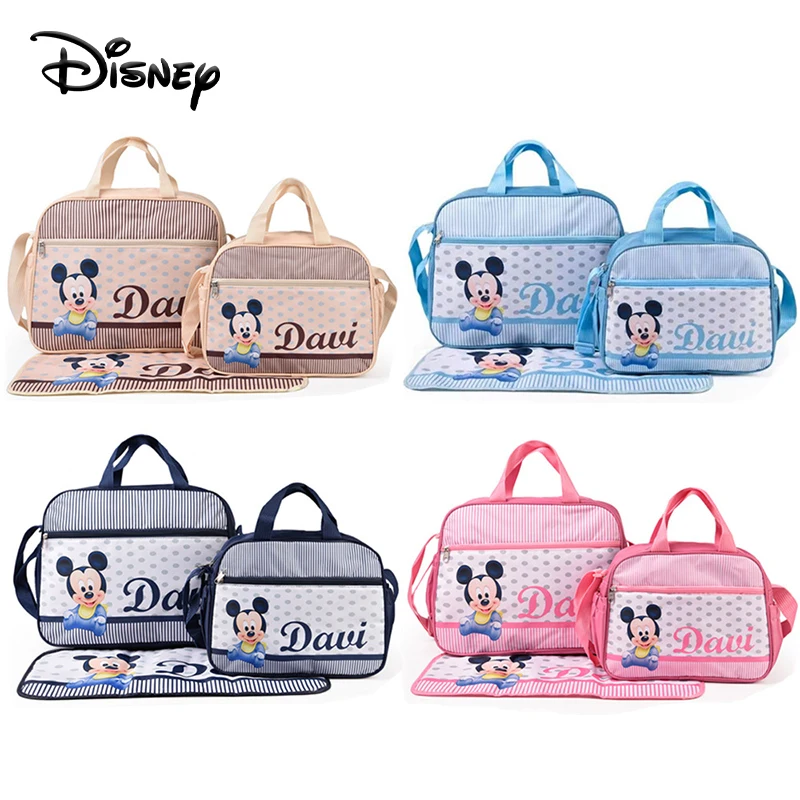 

Disney Large Gray Diaper Bag Fashion Waterproof Multi-functional Diaper Backpack Nursing Changing Bag for Baby Care Stylish Bag