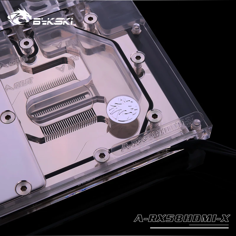 Bykski GPU водный блок для основателей, открытая версия RX580 HDMI Поддержка AURA материнская плата 5v 3pin, 12v 4pin световой порт A-RX58HDMI-X