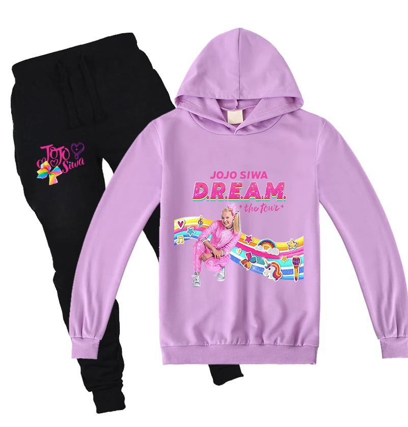 

New arrival JOJO Siwa Baby Girl Clothes Long Sleeve Hoodie Pants 2pcs Sets Cotton Sleve Kids Girls