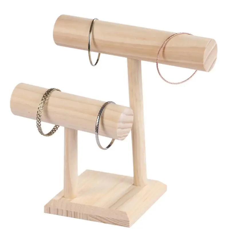 Портативная жесткая деревянная подставка для браслетов и цепочек T-Bar
