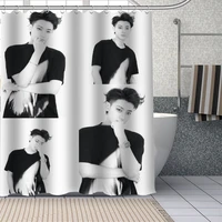 custom singer actor z tao shower curtain waterproof bathroom polyester fabric bathroom curtain with hooks