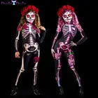 Пикантные Для женщин девушки Хэллоуин Череп Роза страшно Косплэй комбинезон дьявол комбинезон призрак вечерние карнавальные 3D печати боди