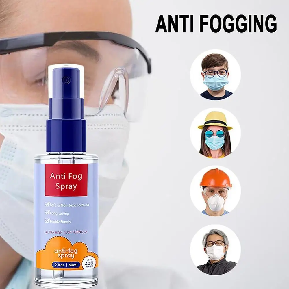 60ml Glasses Anti-fog Spray Swimming Glasses Glass Eyeglass Lens Defogger Safety Anti Fog Spray Household Merchandises