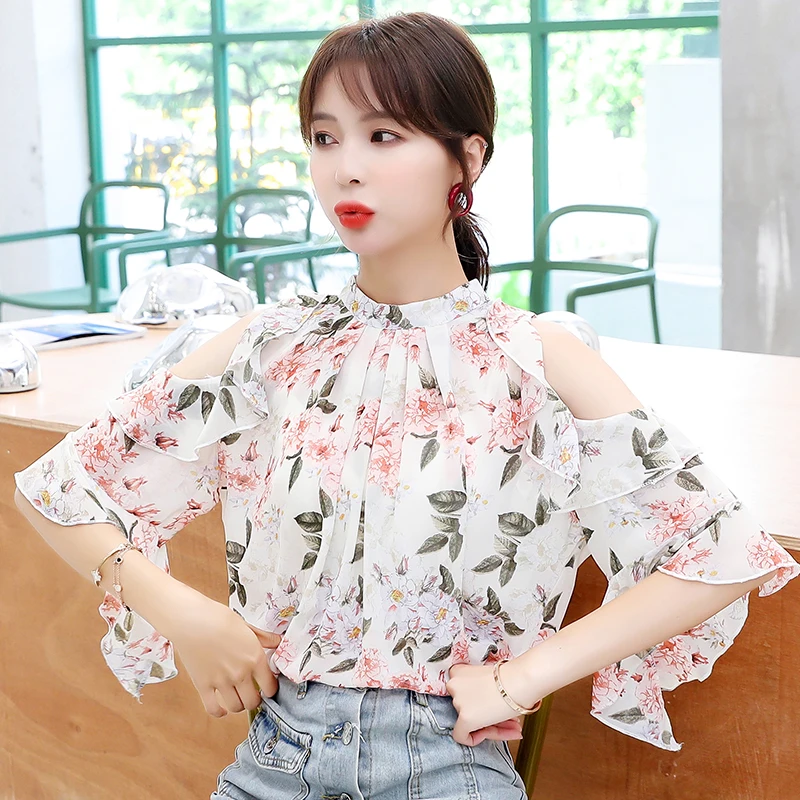 Blusas 2021 летние женские топы и блузки с О-образным вырезом Женская рубашки для