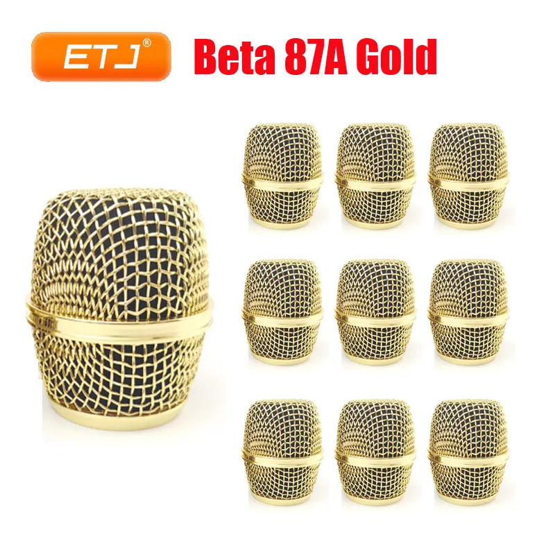 Beta87A Electroplated Polished Gold Mesh Grille Metal Ball For Shure Microphone Accessories Wholesales