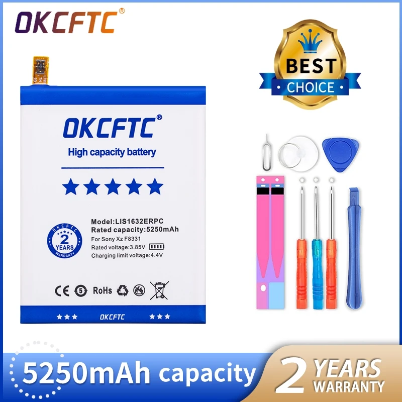 

OKCFTC 5250mAh LIS1632ERPC Battery for Sony Xperia XZ Dual Sim F8332 XZs F8331+free tools