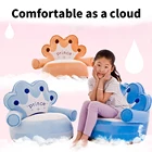 Чехол-подставка для детского дивана, плюшевый чехол с рисунком короны, можно стирать, учиться сидеть, без наполнения