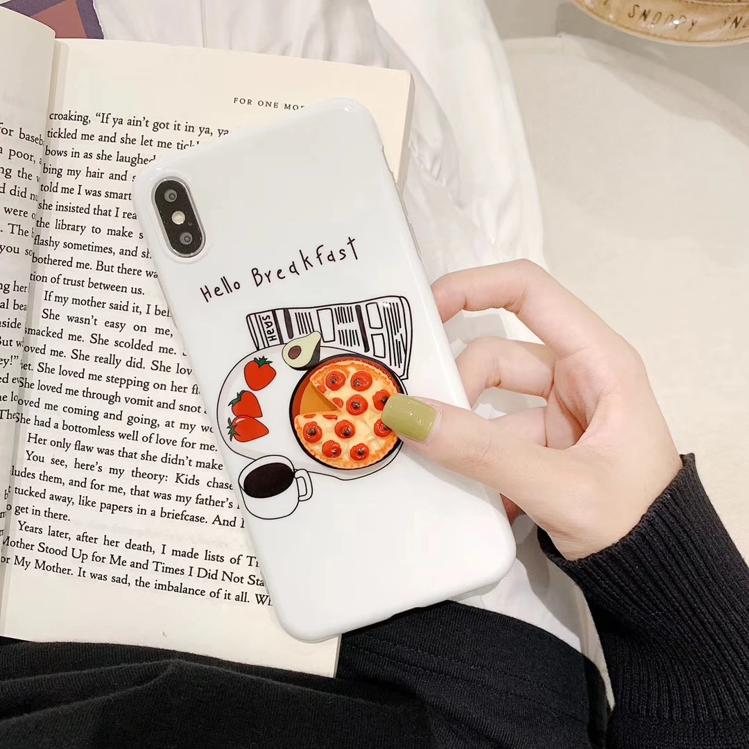 3D чехол для телефона с изображением омлета пиццы Iphone 12mini 11 Pro Max X XR XS iPhone 7 8 Plus