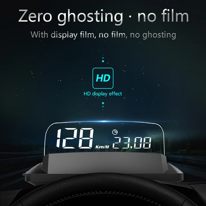 3 7 &quotАвтомобильный HUD OBD Dashboard зеркальный дисплей умный чистый Спидометр время