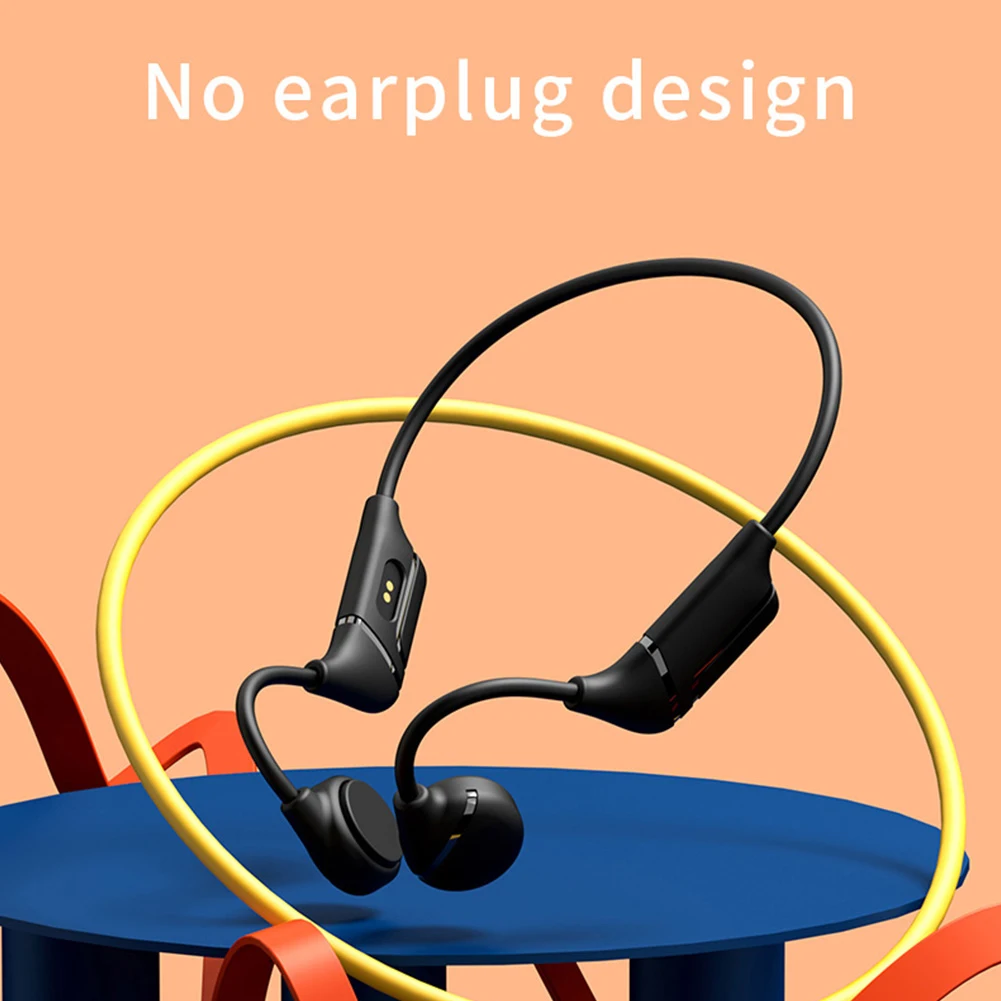 

V12 Bone Conduction Earphone Bluetooth-compatible Wireless Sports Headphones Waterproof Stereo Hands-Free with Microphone