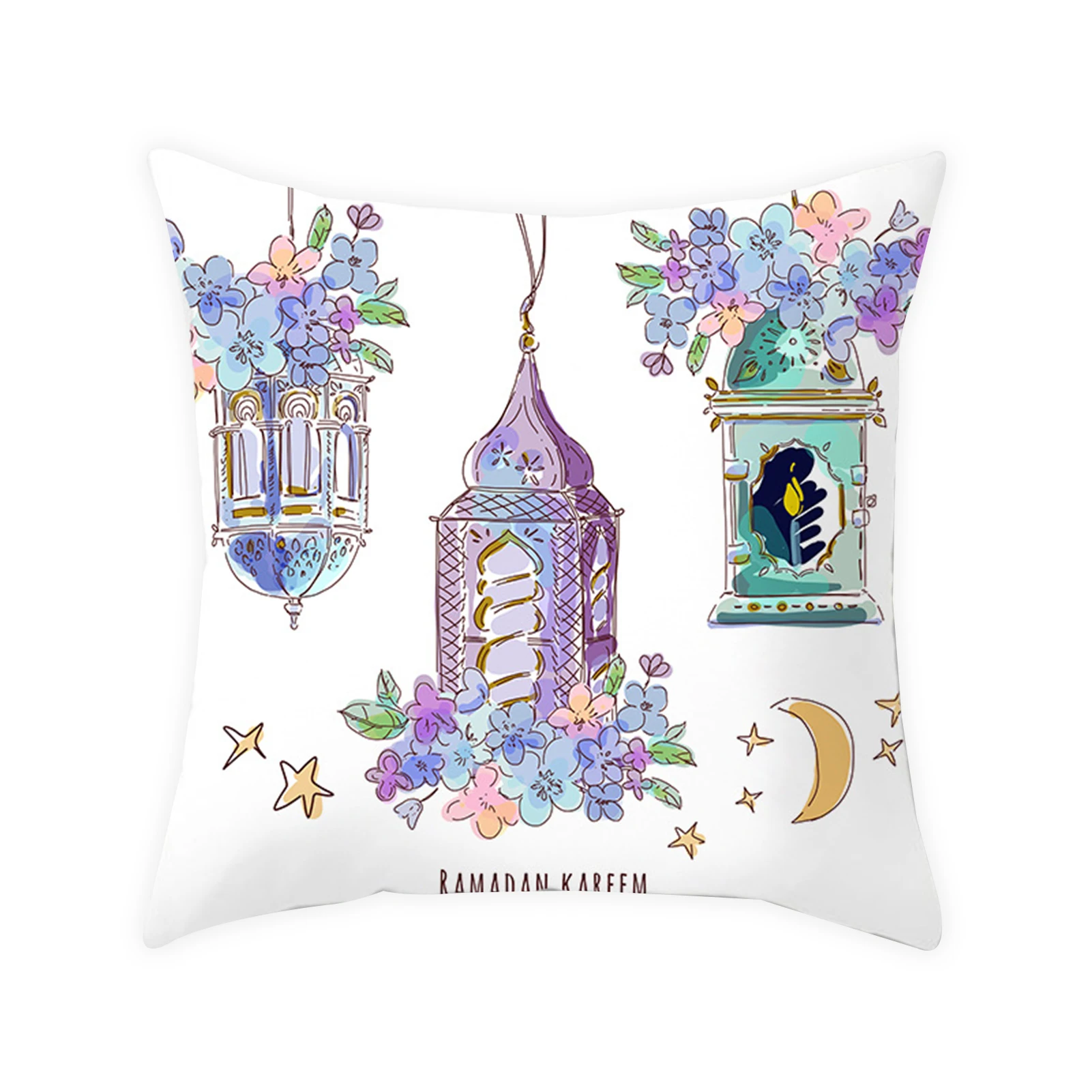 

45x45cm Cotton Ramadan Mubarak Cushion Cover Eid Mubarak Decoration Home Islamic Muslim Party Favors Happy Eid Party Supplies