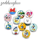 Disney милый Дональд фаунтлерой утка Дейзи 10 шт. Круглый Фото 18 мм кнопки для 18 мм Оснастки ожерелье, сделай сам, ювелирное изделие