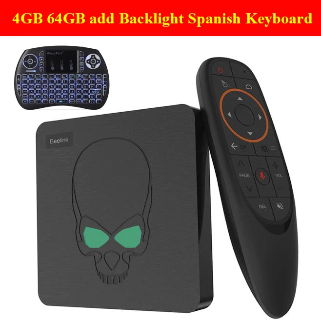 4GB 64GB add Spanish Beelink GT-King Android 9,0 tv Box Amlogic S922X 4 Гб LPDDR4 64 Гб rom 2,4G+ 5,8G WiFi BT 4,1 4K 2,4G голосовой пульт дистанционного управления - Цвет: 4GB 64GB add Spanish