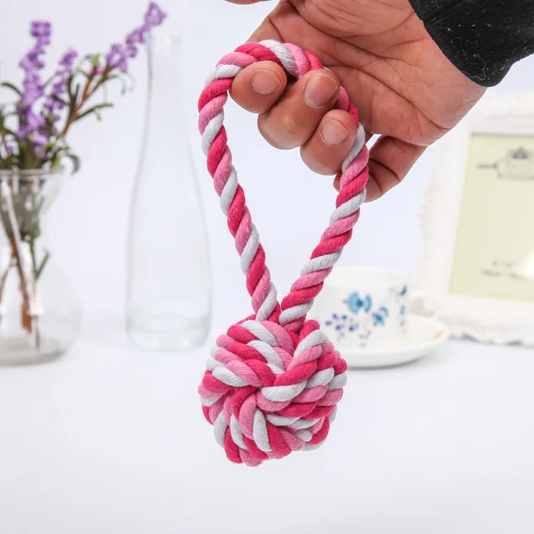 

1pc Cat Toys Cotton Rope Dog Toys The Ball 7cm Bite The Ball Molar Tooth Pet Products Supplies Gift