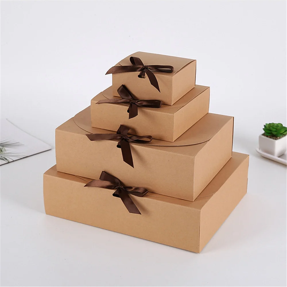 

Multi Size Kraft Paper Box Cardboard Baking Cookies Gift Box Valentine's Day Easter Wedding Party Packaging Jewelry Accessories