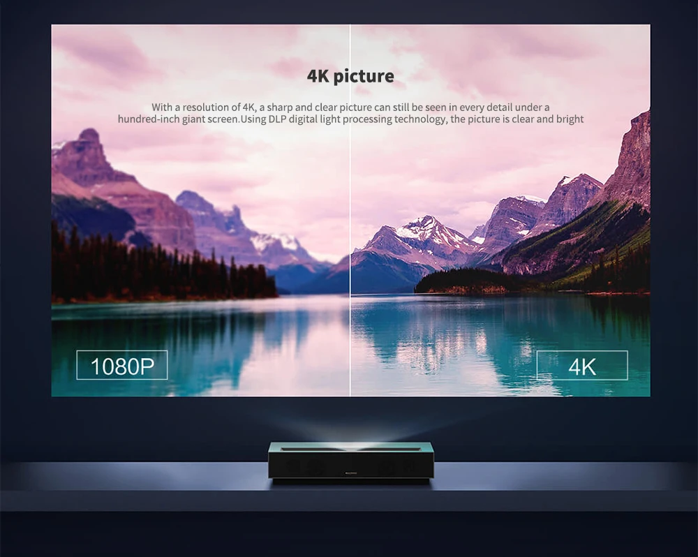 Xiaomi fengmi 4K лазерный проектор ТВ домашний кинотеатр ALPD 3,0 лазерный проектор 1700Ansi люмен 3D проектор 4k 3840x2160 dpi видео