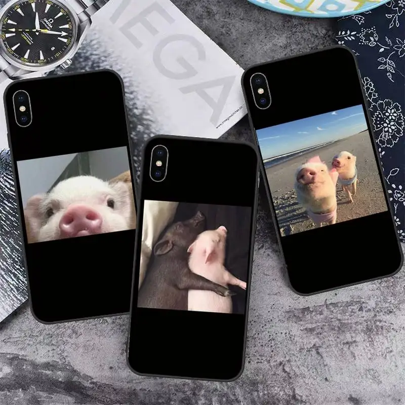 

Cute Little Pet Pig animal Phone Case for iPhone 11 12 13 pro XS MAX 8 7 6 6S Plus X 5S SE 2020 XR mini