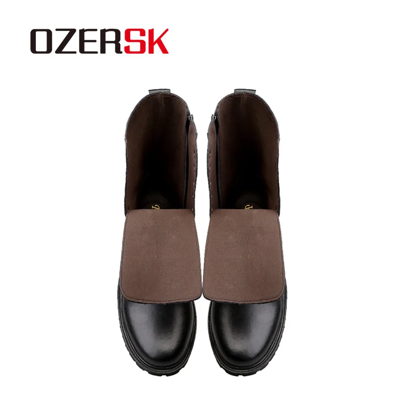 OZERSK/Осенняя мужская обувь с высоким берцем повседневные мужские ботинки из